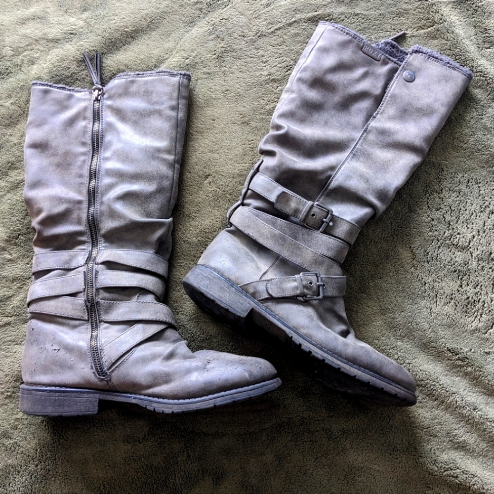 Roxy 🩶🌊 grey fuzzy winter boots